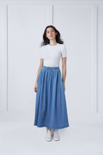 Load image into Gallery viewer, Mindy Skirt in Blue Denim #1505AL