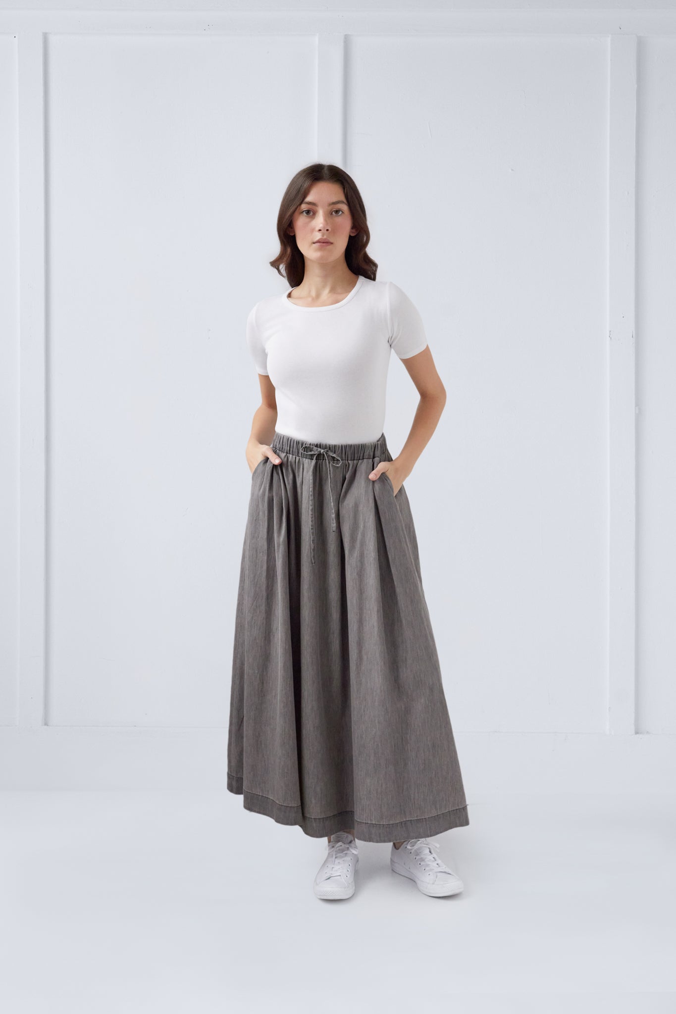 Mindy Skirt in Grey Denim #1505GRD