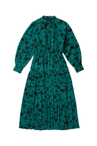 Paloma Dress in Print on Green #1533GF