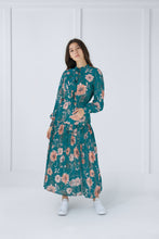 Load image into Gallery viewer, Paloma Dress in Flower in Green Print #1533GPN