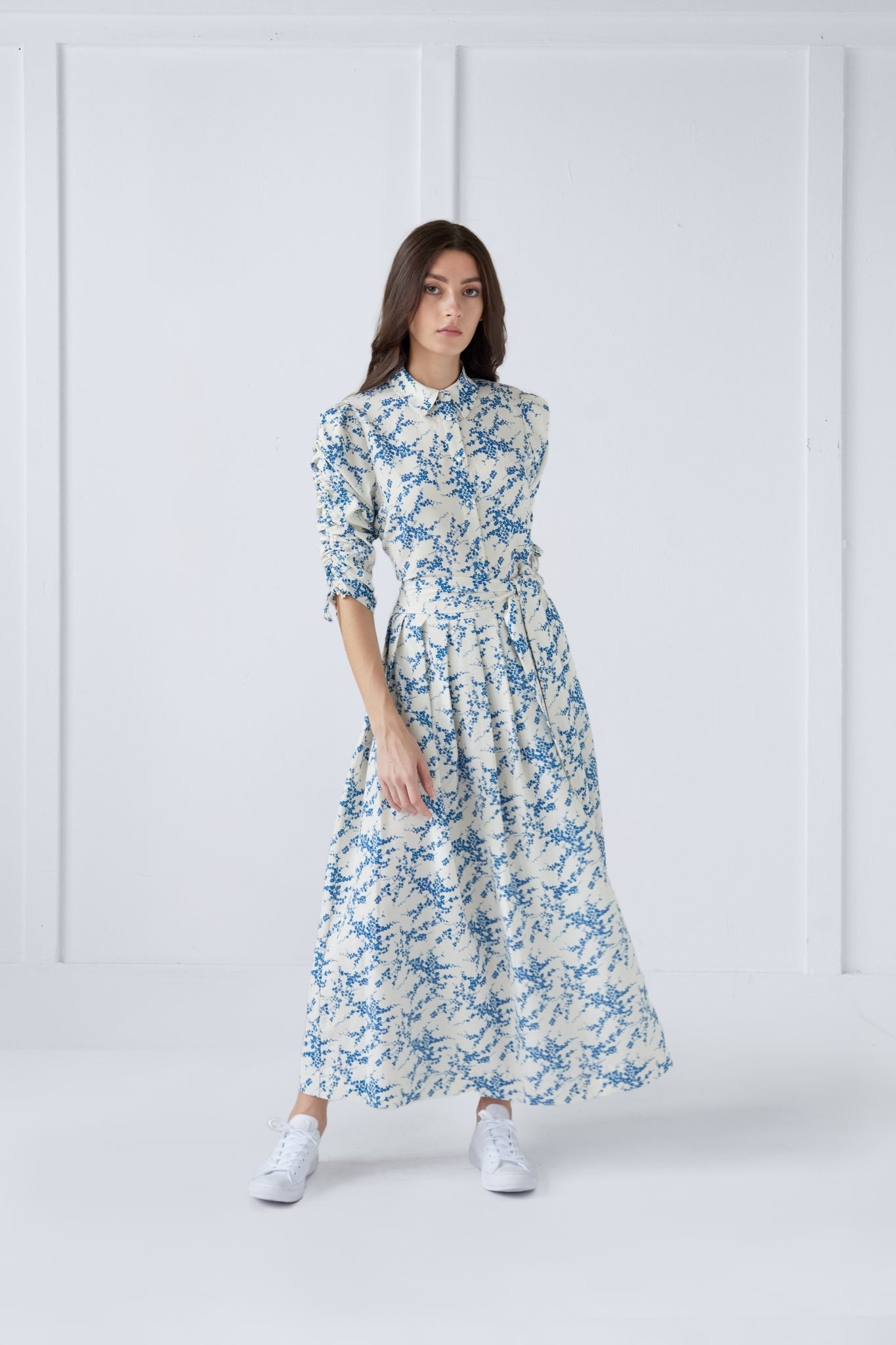 Skirt Blue Flower Print #4025UP