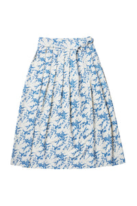 Skirt Blue Flower Print #4025UP
