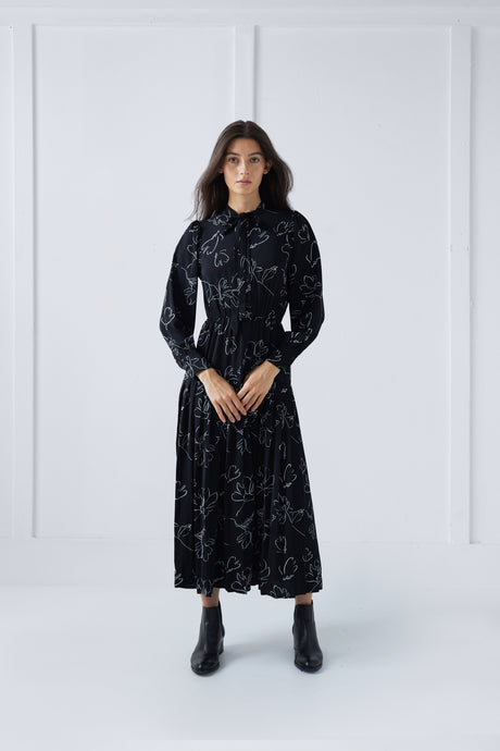 Paloma Dress in Black and White Print  #1533BW