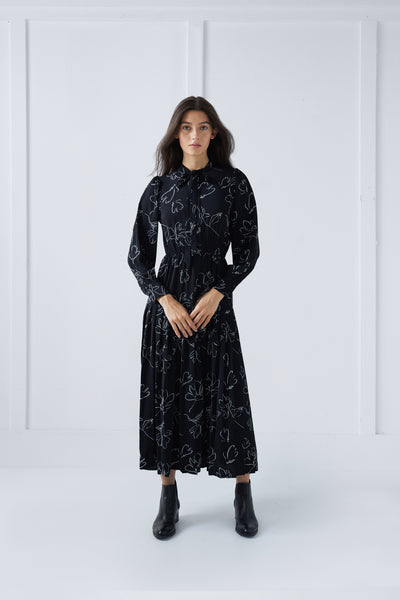 Paloma Dress in Black and White Print #1533BW