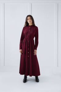 Dress with snaps in Burgundy #3114UH