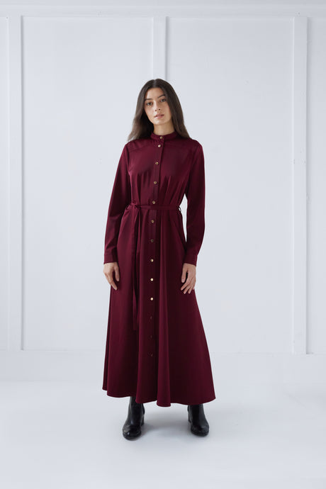 Snap Dress in Burgundy #3114UH