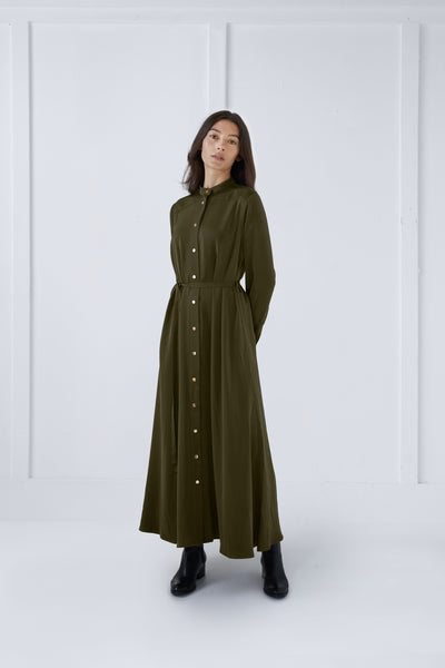 Snap Dress in Olive #3114UH