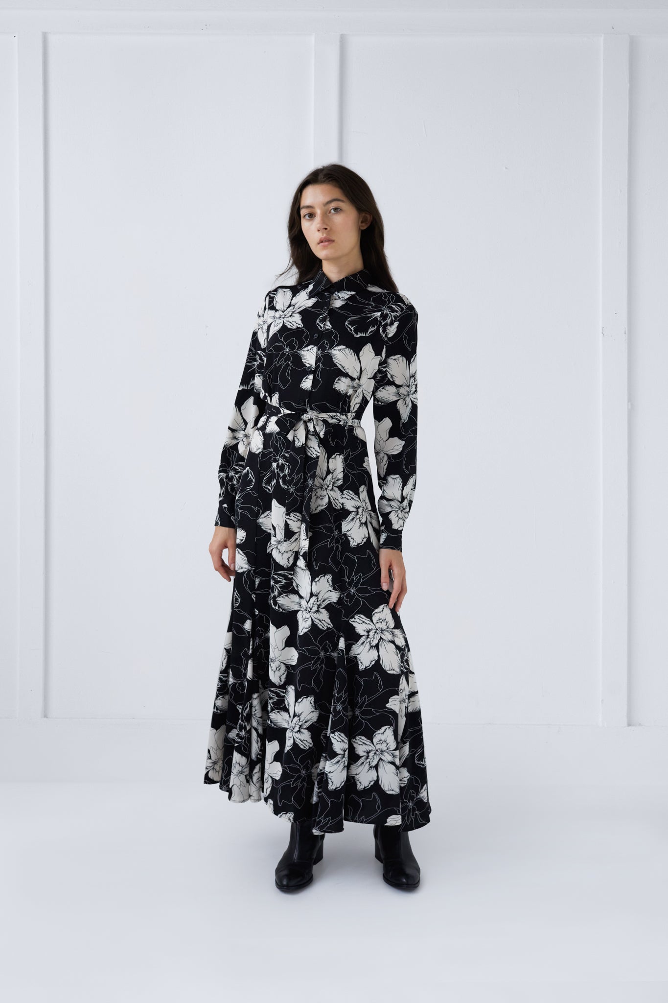 Julia Dress in Black and White Print #8103BWF
