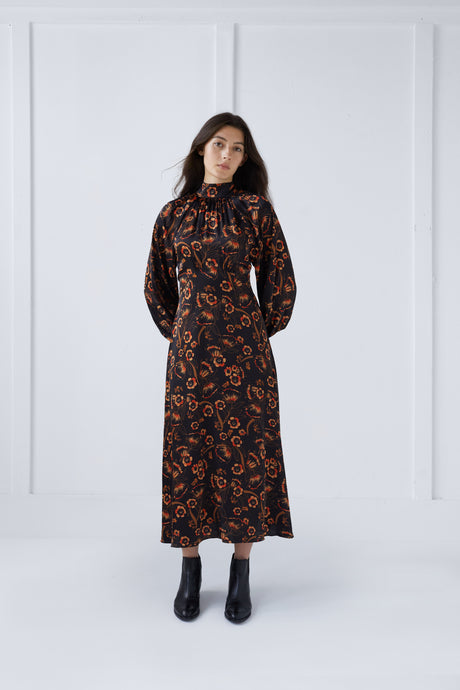 Fiona Dress in Rust Print #7978LOR