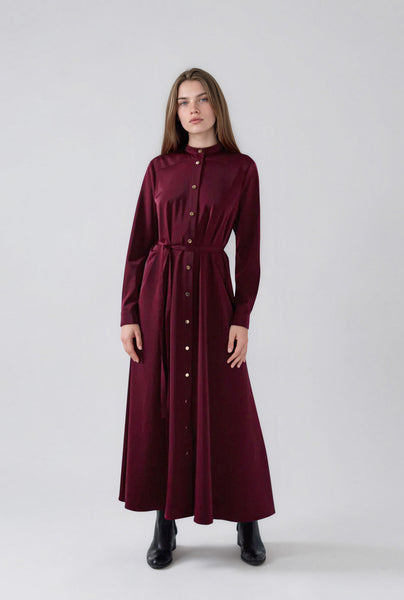 Snap Dress in Burgundy #3114UH