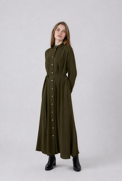 Snap Dress in Olive #3114UH