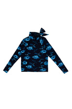 Load image into Gallery viewer, Jersey Top with Tie Blue Rose #7144BLFL