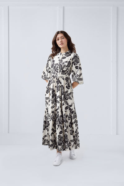 Ella Dress Black and White Print #7925LBOW