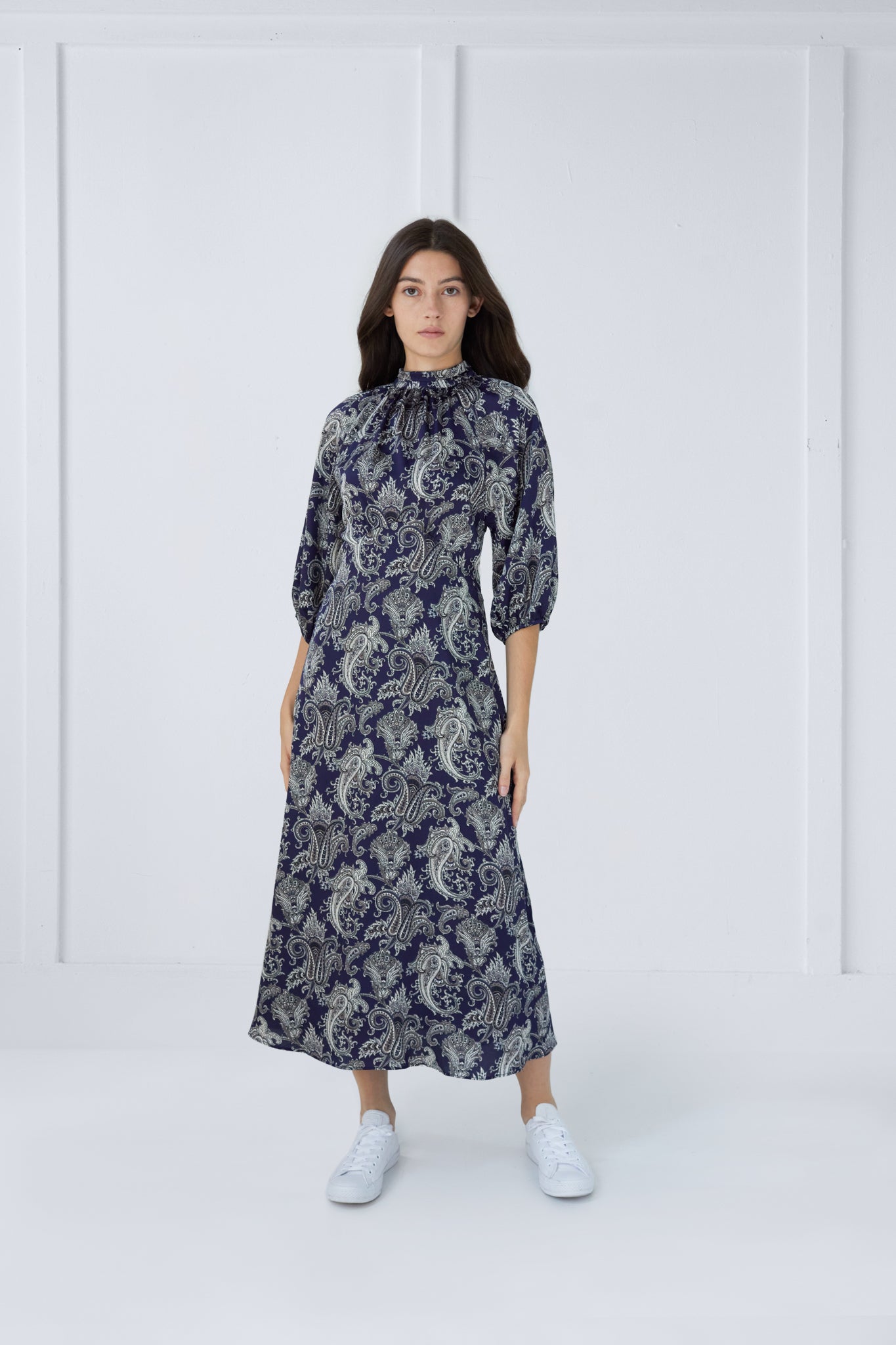 zara blue paisley dress Fiona Dress in Paisley Print #7978AB FINAL SALE – UNAYA