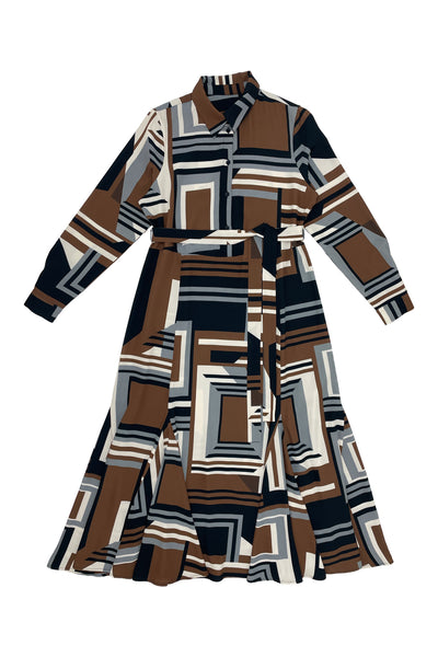 Julia Dress Square Print #8103BWB