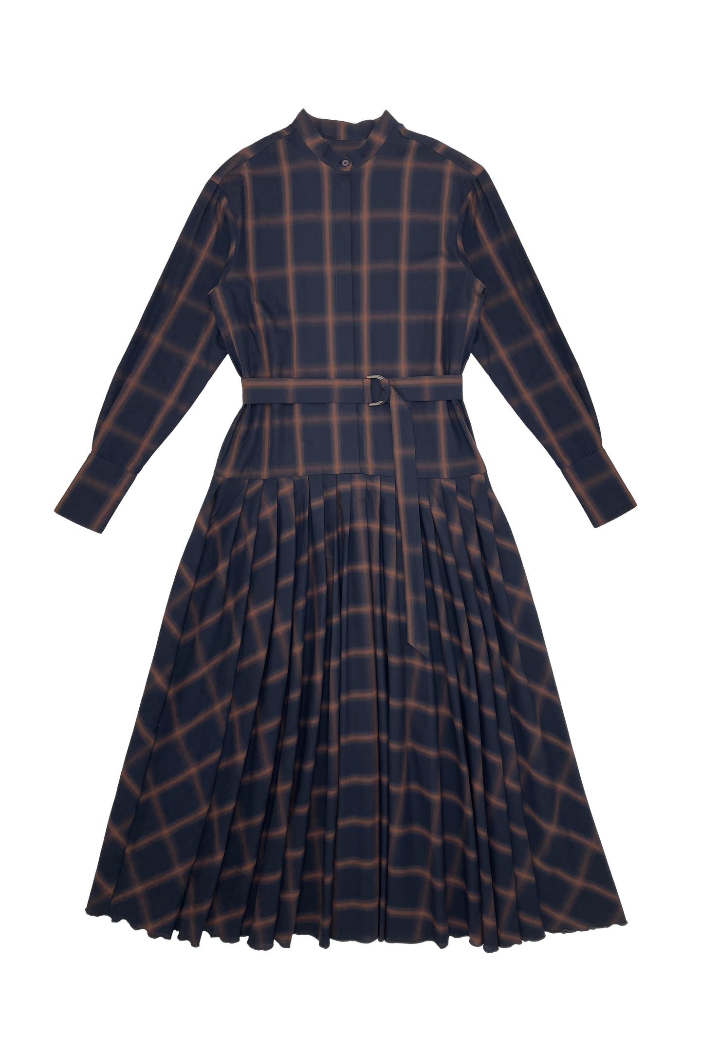 Valentina Dress Navy with Cognac Plaid #8160PLD
