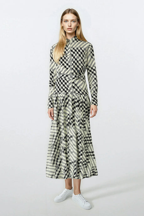 Valentina Dress Black and White Plaid #8160SLB