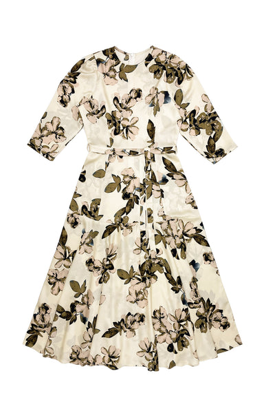 Leah Dress in Print on Ivory #8228BBP