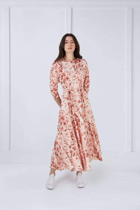 Leah Dress in Pinkish Print #8228EV