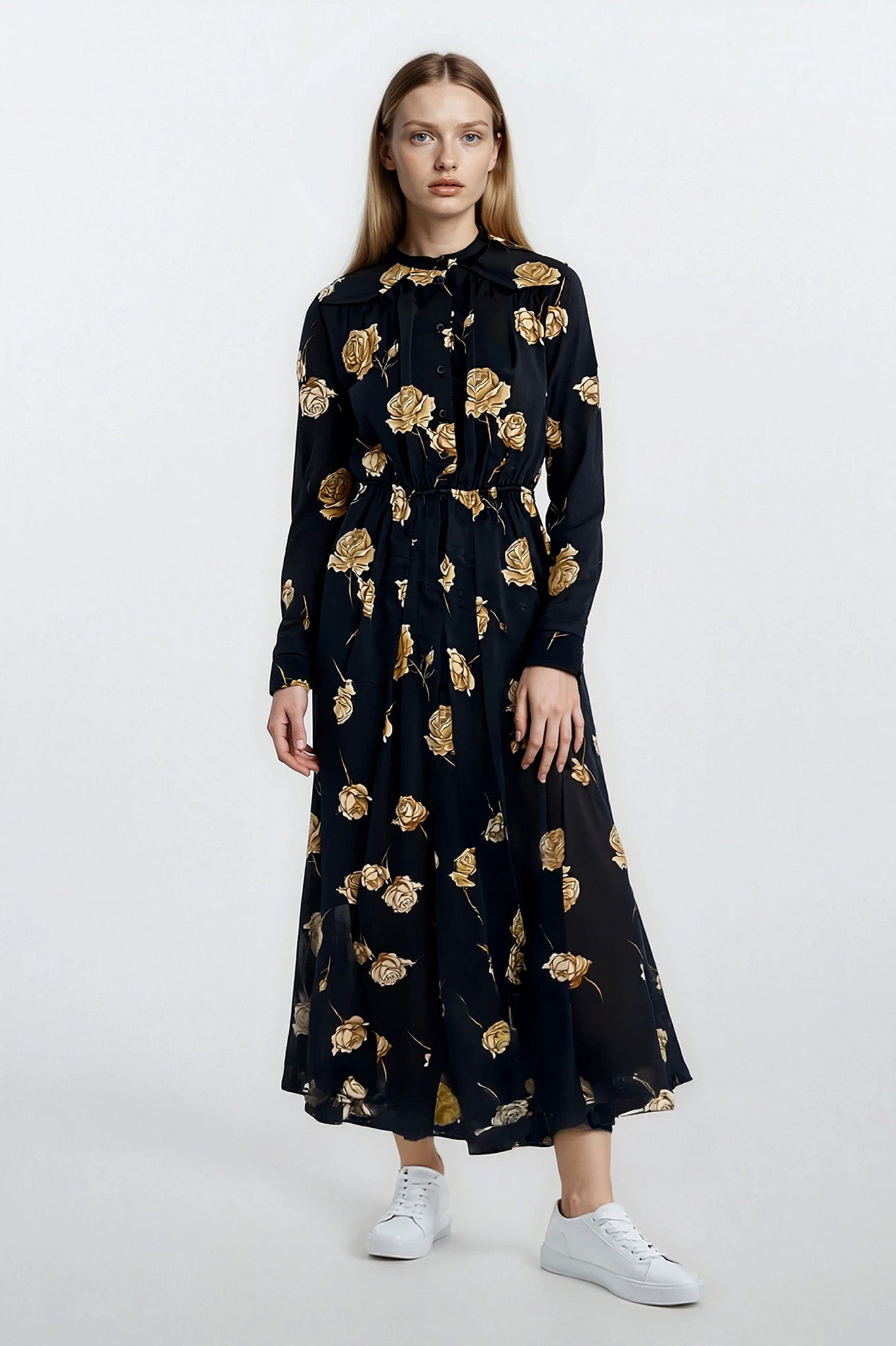 Patricia Dress Beige Flower #8249BRR