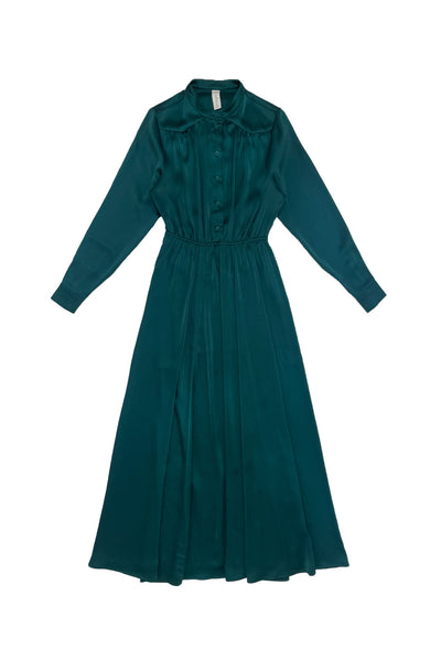 Patricia Dress in Green Hammered Fabric #8249GH