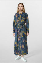 Load image into Gallery viewer, Lisa Dress Blue Golden Print #8298BGP