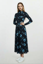 Load image into Gallery viewer, Jersey Top with Tie Blue Rose #7144BLFL