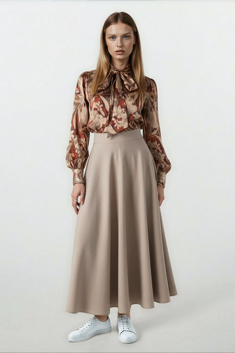 Anais Skirt in Taupe #8303WP