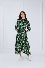 Load image into Gallery viewer, Tina Dress in Green Black Print #8311GP