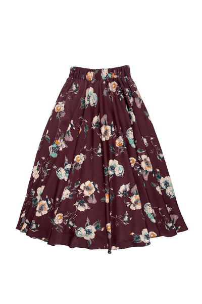 Melanie Skirt Burgundy Flower #8316MF