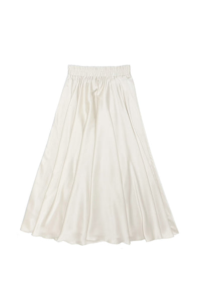 Melanie Skirt in Ivory Hammered Silky Fabric #8316WST