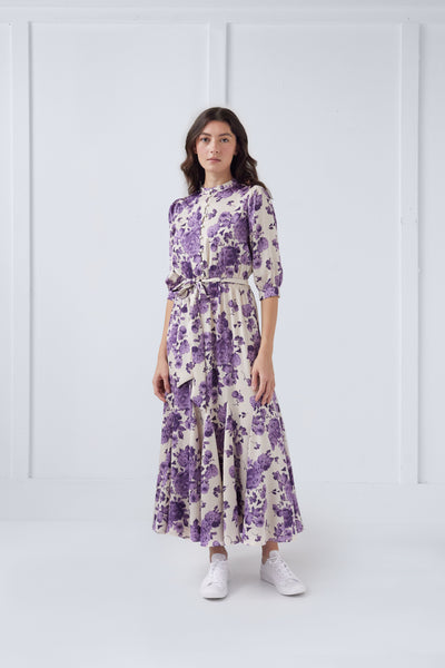 Romy Dress in Purple Flowers #8402SSPF