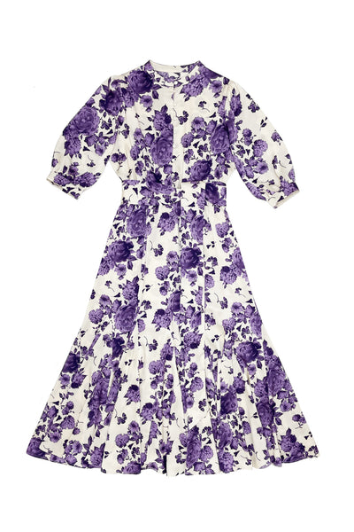 Romy Dress in Purple Flowers #8402SSPF