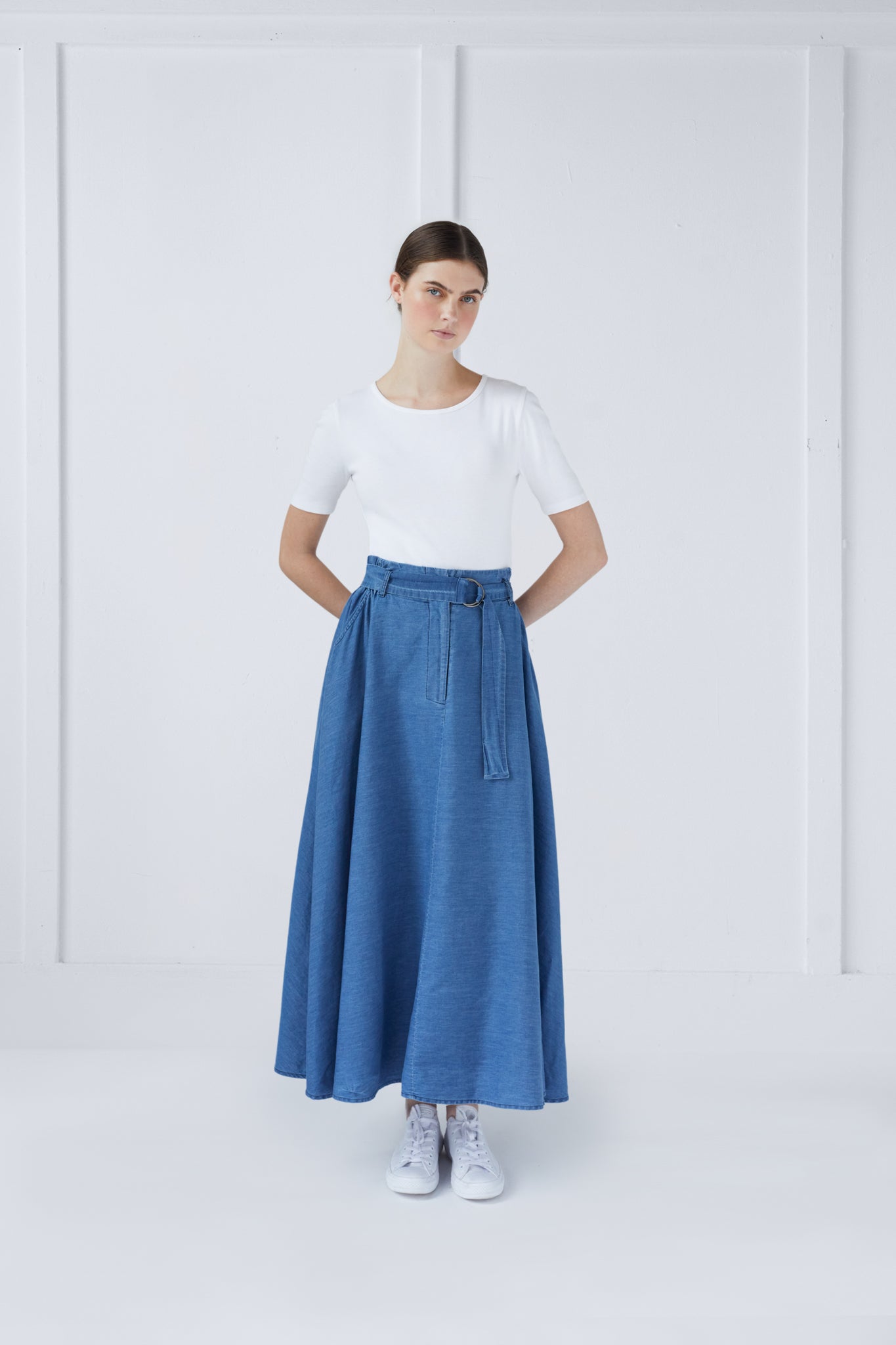 Cameron Skirt in Blue Denim #8505BD