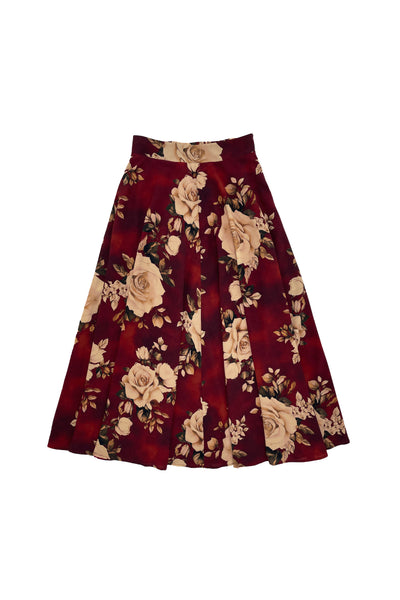 Juno Skirt Rose on Burgundy #8578BKW