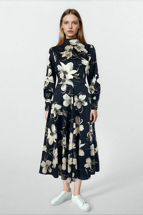 Juno Skirt Flower on Navy #8578NFL