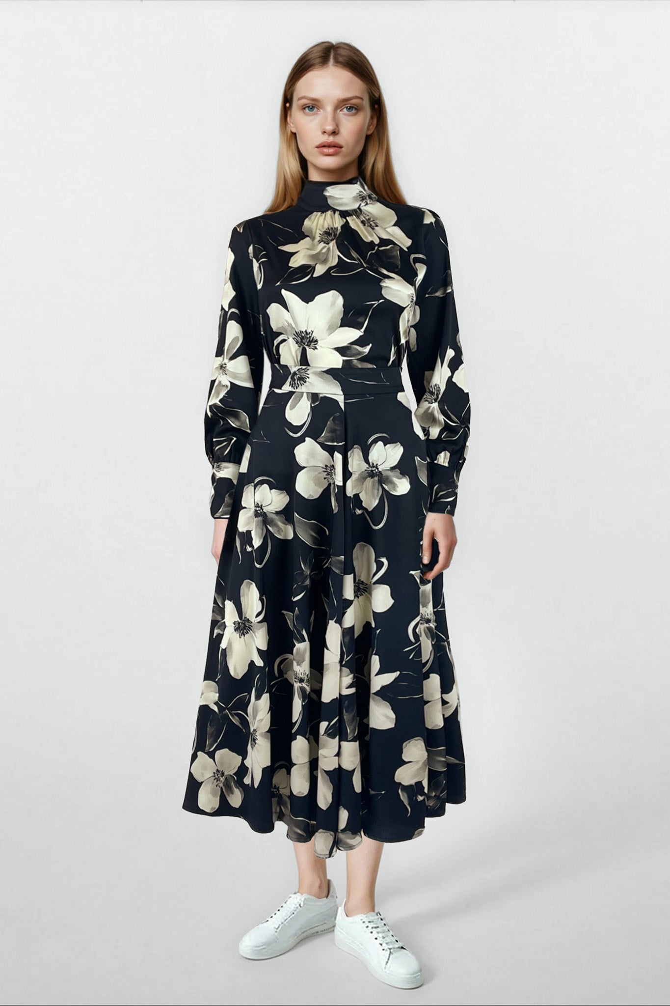 Juno Skirt Flower on Navy #8578NFL