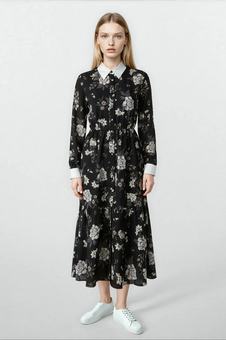 Beatrice Dress Purple Flowers #8610DK