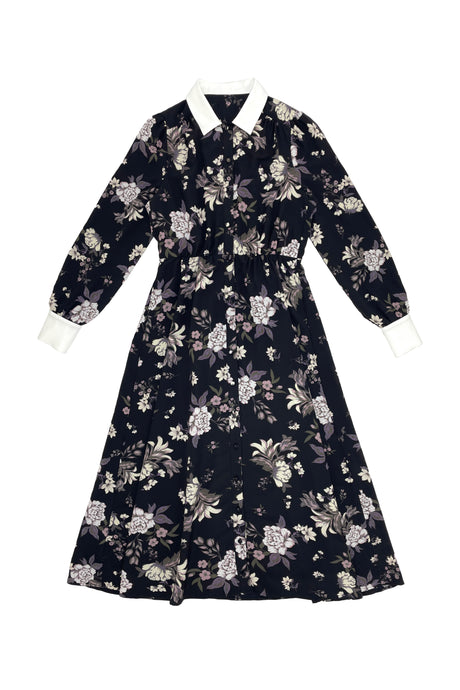 Beatrice Dress Purple Flowers #8610DK
