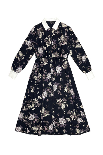 Beatrice Dress Purple Flowers #8610DK