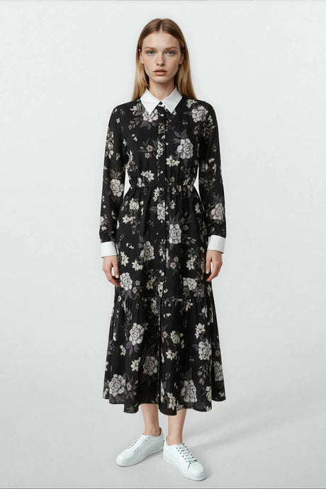 Beatrice Dress Purple Flowers #8610DK