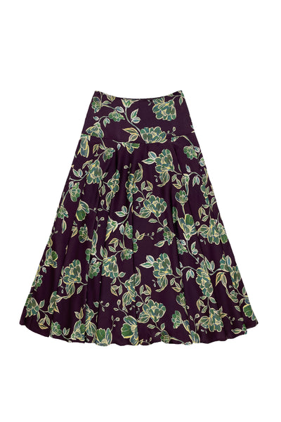 Colette Skirt Green Burgundy #8614FM
