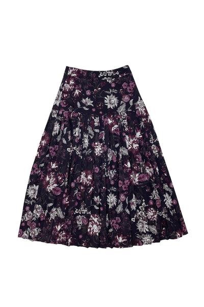 Paloma Skirt Burgundy Flowers #8645DF