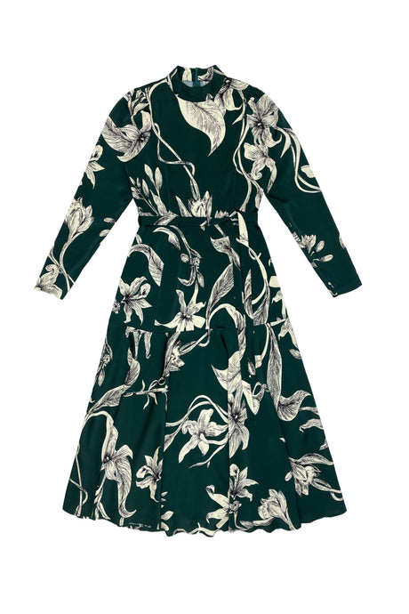 Leah Dress Print on Green #8468HNG