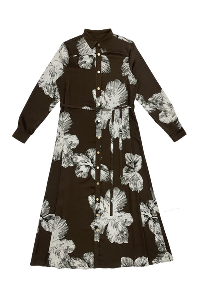 Tamara Dress Flower on Brown #8665UHBP