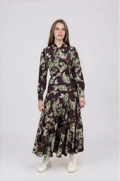 Colette Skirt Green Burgundy #8614FM