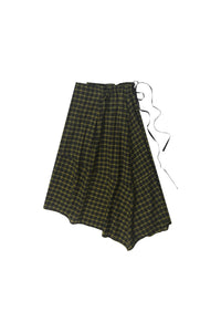 Plaid Asymmetrical Skirt #3212P
