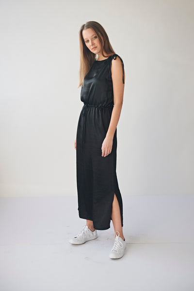 Satin Tie Tank Dress #1303