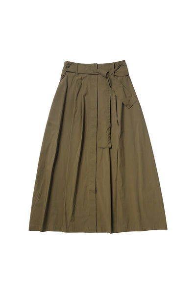 Khaki Belted Skirt #1668
