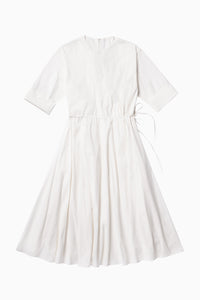 White Side Tie Dress #6116
